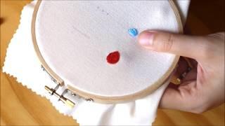 刺繡針法：緞面繡  Satin stitch embroidery tutorials