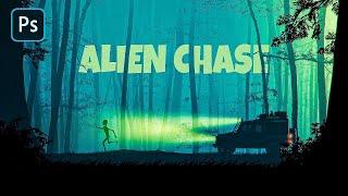 Alien Chase Photo Manipulation tutorial