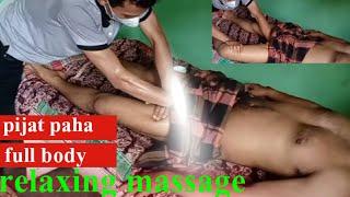 mens traditional massage- relaxing massage on sore calf legs -