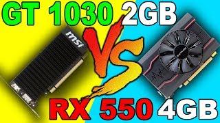 GT 1030 2GB VS  RX 550 4GB   Ryzen 5  1500x Comparison