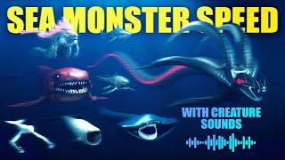 3D Sea Monster Speed Comparison  BLOOP vs EL GRAN MAJA vs JULIA