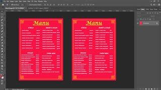 Menu Card design in photoshop  Menu Card Design in Photoshop  Photoshop Practice