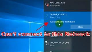How to Fix  Cant Connect to this Network  Wi-Fi  Internet   NETVN