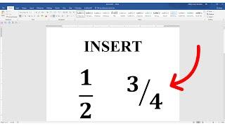 How To Type Fraction In Ms Word Microsoft