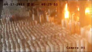Footage Gas cylinders explode at facility in east China