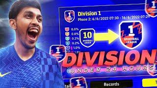 How I Reached DIVISION 1 in Under 24 Hours  eFootball 22 Mobile