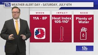 Weather Alert Day declared for Saturday