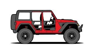 How To Draw A Jeep Wrangler Unlimited Rubicon