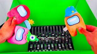 SHREDDING AMONG US PLUSHES   Satisfying ASMR Shredder Machine Compilation