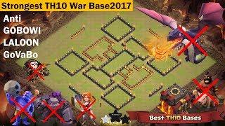 strongest th10 war base 2017  Anti Valkyrie Bowlers Anti Queen Walk