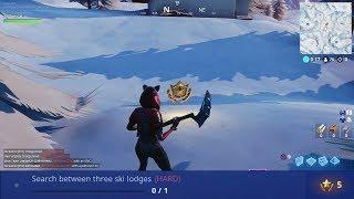 Fortnite Search between three ski lodges Season 7 week 3 Challenge