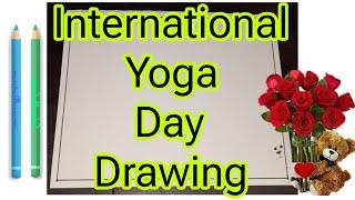 International Yoga Day Drawing  Yoga Day Poster Drawing  Yoga Day Drawing  Yoga Day Poster Easy