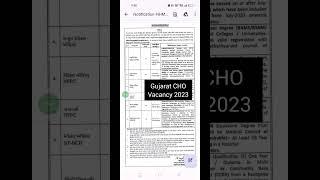 CHO GUJARAT CHO Vacancy 2023 Community Health Officer vacancy 2023