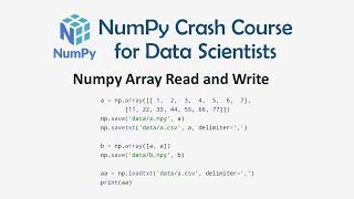 9 Numpy Array Read and Write - Numpy Crash Course for Data Science  Numpy for Machine Learning