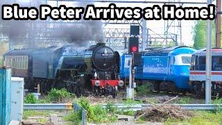 FIRST Mainline Outing COMPLETED - 60532 Blue Peter Arriving HOME at Crewe 300424
