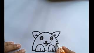 How to draw  a cat from double D letters  easy drawing M P Drawing tutorial paintings quick draw