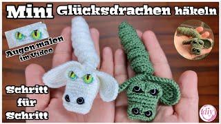 MiNi GLÜCKSDRACHEN häkeln   Schritt für Schritt  Fuchur  Anleitung  Tutorial  Drache  Video