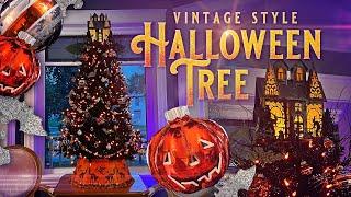 How To Decorate A Halloween Tree - Halloween Tree Decorating Tutorial - Vintage - Decorate With Me