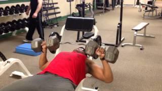 80lbs dumbbell flat bench press 36 kg