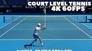 Novak Djokovic & Emil Ruusuvuori Court Level Practice  w Slow Motion Rally 2024 4K 60FPS