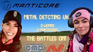 Metal Detecting Finds UK  2-Manticores  2 settings and 2 women  #minelab #metaldetecting