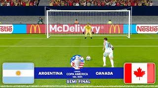 ARGENTINA vs CANADA  SEMI FINAL COPA AMERICA USA  2024  FOOTBALL GAMEPLAY HD