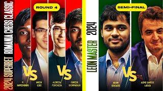 Pragg vs Anish & Gukesh vs Alireza at Superbet Classic  Arjun vs Jaime Semi-Finals at Leon Masters