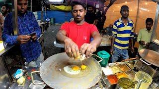 GoPro 8 Night Street Food Vlog  New Year Special Omelette  Ajay Omelette Center Vesu Surat city