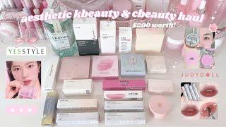 aesthetic kbeauty & cbeauty haul  $200 worth  yesstyle flower knows judydoll etc. 