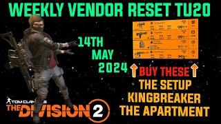 The Division 2 *MUST BUYS* WEEKLY VENDOR RESET TU20 LEVEL 40 May 14th 2024