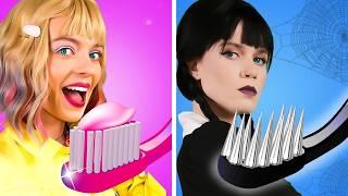 Rich Barbie vs Broke Wednesday Addams Awesome Parenting Hacks in Jail Funny Moments
