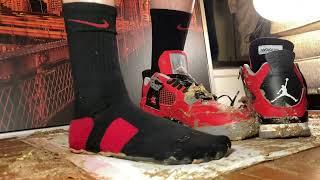 Gungy trashed jordan 4 + Nike elites getting mussy