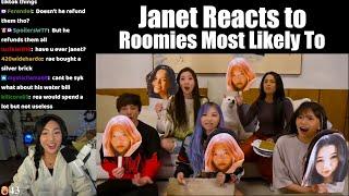 Janet Reacts ALL PARTS Roomies Most Likely To ft fuslie kkatamina sykkuno valkyrae & yvonnie