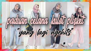 style OOTD hijab dengan celana kulot plisket