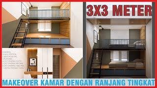 INSPIRASI DESAIN KAMAR 3X3 METER MINIMALIS MODERN  RANJANG TINGKAT