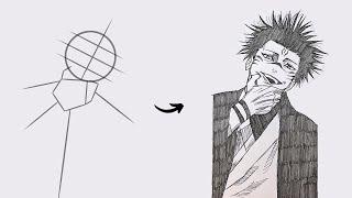 How To Draw Ryomen Sukuna from Manga  Easy Step By Step  Jujutsu Kaisen