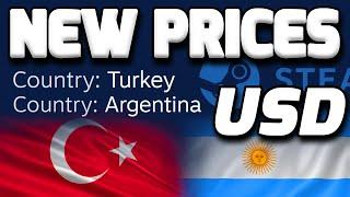 Steam Turkey and Argentina New Prices in USD