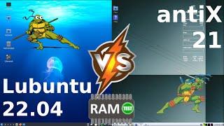 Lubuntu 22.04 vs antiX 21 RAM Usage