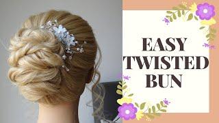 Easy twisted bun hair tutorial - quick updo