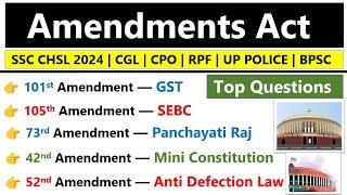 Constitutional Amendments Acts  Latest Amendment Act  Major Amendments Of Indian Constitution