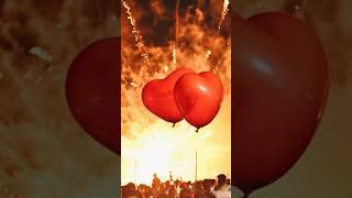 Happy Valentines Day Heart shape balloon during Dussehra fireworks #love #valantineday #travel