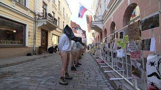 Protest in Tallinn over women allegedly raped during Ukraine war