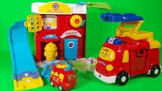 VTECH Toot Toot Drivers Fire Station deluxe and Fire Engine Truck Unboxing and unpacking
