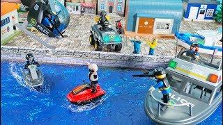 Spielzeug Playmobil City Action Kinderfilm mit SEK Polizeiautos und Bankräuber  Toys for Kids