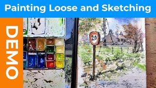 Loose ink and Watercolor sketching for beginners - Rural Sketching