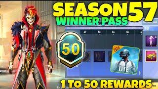 Pubg Lite Season 57 Winner Pass  1 To 50 Rewards  Season 57 Winner Pass Pubg Lite  Season 57 Wp