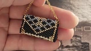 mini Bolso con delicas miyuki puntada peyote paso a paso