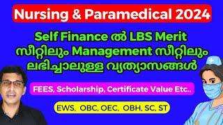 LBS Nursing admission 2024 Self Finance college Merit seat and Management seat 2024 LBS latest upd