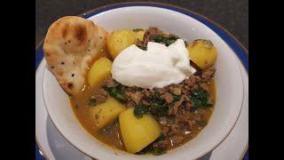 Spinach and New Potatoes with Lamb Mince