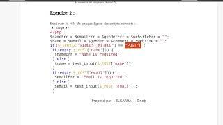 php vidéo 14  TP3  EX2  formulaires  validation des champs obligatoires